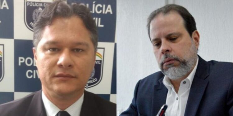 O presidente do Detran-PE, Vladimir Lacerda, e o presidente do Ceasa, Bruno Rodrigues.