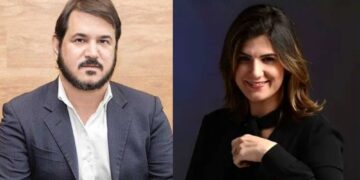 O presidente do União Brasil, Antonio Rueda, e sua irmã, Maria Emília de Rueda.