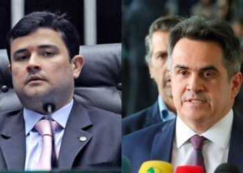 O deputado Federal, Dudu da Fonte (PP), e o presidente nacional do Progressistas, senador Ciro Nogueira.