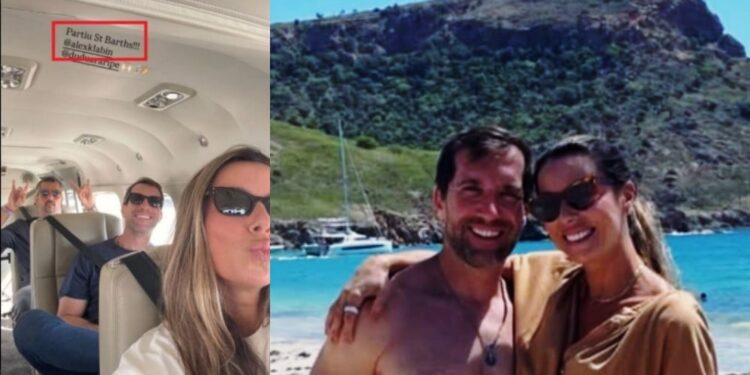 O empresário  Alexandre Klabin em viagem de luxo com a sua esposa.