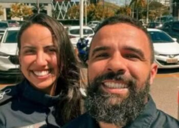 A comandante da GCM, Dayse Barbosa, e o PRF Diego Oliveira.