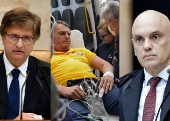 O PGR, Paulo Gonet, Bolsonaro e o ministro do STF, Alexandre de Moraes.