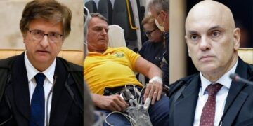 O PGR, Paulo Gonet, Bolsonaro e o ministro do STF, Alexandre de Moraes.