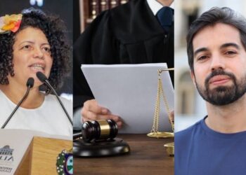 A deputada estadual Dani Portela (PT) e o jornalista Manoel Medeiros.