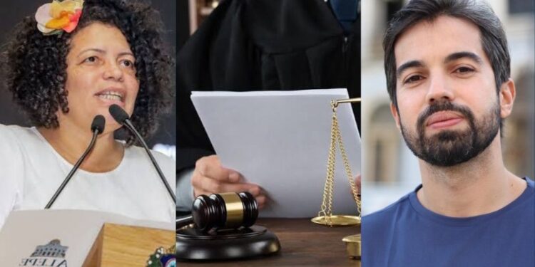 A deputada estadual Dani Portela (PT) e o jornalista Manoel Medeiros.