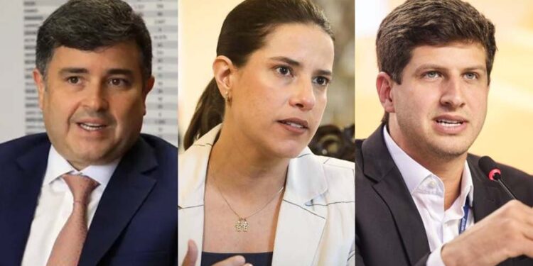 Eduardo da Fonte, Raquel Lyra e João Campos (Esq. p/ dir.)