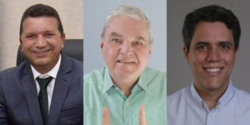 Os prefeitos de Orobó, Biu Abreu (PSDB); de Buenos Aires, Henrique Queiroz (PP); e de Aliança, Pedro Freitas (PP).