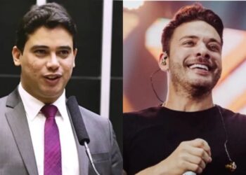 O deputado federal Júnior Mano e o cantor Wesley Safadão