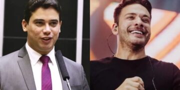 O deputado federal Júnior Mano e o cantor Wesley Safadão