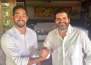 O pré-candidato a deputado estadual Ednaldo Moura e o prefeito de São Lourenço da Mata, Vinícius Labanca