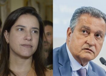 A governadora Raquel Lyra (PSD) e o Ministro da Casa Civil Rui Costa (PT)