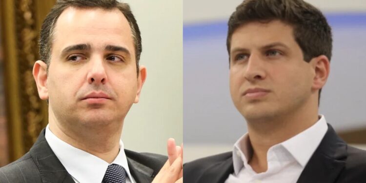 O senador Rodrigo Pacheco (PSD-MG) e o prefeito de Recife, João Campos (PSB)