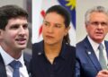 João Campos (PSB), Raquel Lyra e Ronaldo Caiado (PSD)