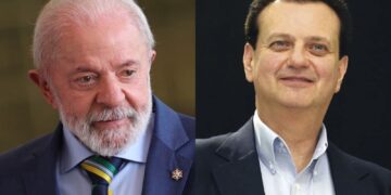O presidente Lula (PT) e o presidente do PSD, Gilberto Kassab