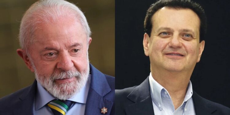 O presidente Lula (PT) e  o presidente do PSD, Gilberto Kassab