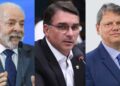 Lula, Flávio Bolsonaro e Tarcísio de Freitas