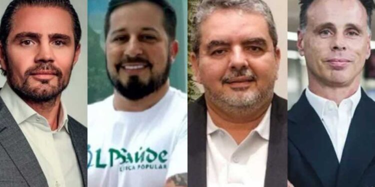 Daniel Vorcaro, Rodrigo Tavares, Ricardo Antunes e Lauro Jardim