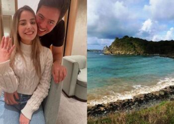 Lucas Nozoe e sua esposa Glenda Moraes