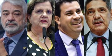 Da esq. para dir. Humberto Costa, Teresa Leitão, Carlos Veras e João Paulo