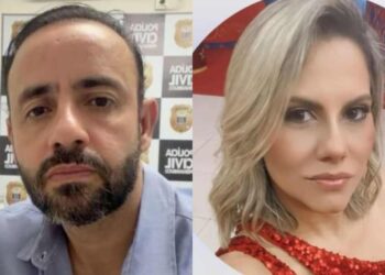 O delegado Diogo Gonçalves Bem e sua esposa Larissa Saraiva