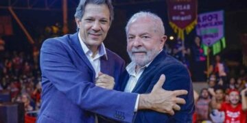 O ministro da Fazenda, Fernando Haddad, e o presidente Lula.