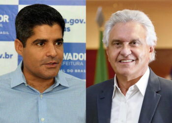 ACM Neto (União) e Ronaldo Caiado (PSD)