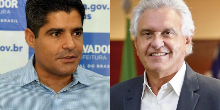 ACM Neto (União) e Ronaldo Caiado (PSD)