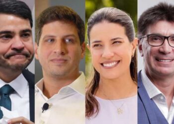 Jorge Messias, João Campos, Raquel Lyra e Janguiê Diniz (da esq. p/ dir.)