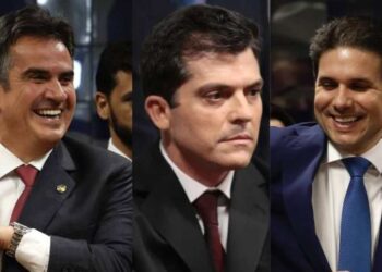 O senador Ciro Nogueira (PP), o empresário Fernando Cavendish e o deputado Hugo Motta (Republicanos)
