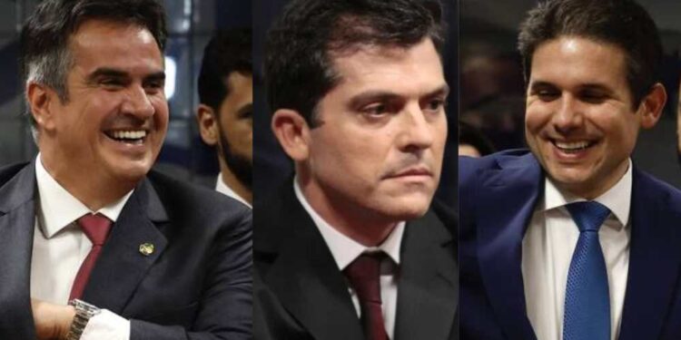 O senador Ciro Nogueira (PP), o empresário Fernando Cavendish e o deputado Hugo Motta (Republicanos)