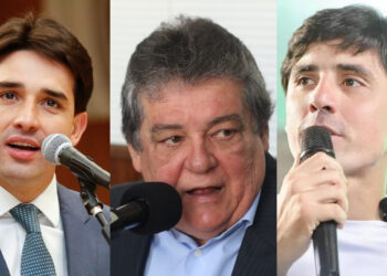 Silvio Costa Filho, o ex-deputado Silvio Costa e o advogado Carlos Costa