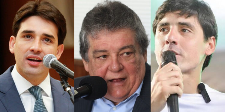 Silvio Costa Filho, o ex-deputado Silvio Costa e o advogado Carlos Costa