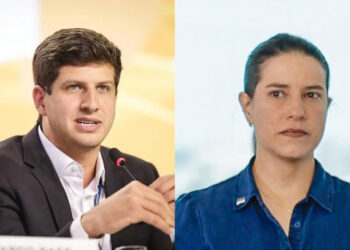 O prefeito João Campos (PSB) e a governadora Raquel Lyra (PSD) (esq. p/ dir.)