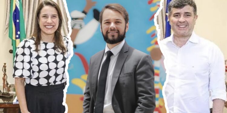Raquel Lyra (PSD), André Teixeira Filho e Eduardo da Fonte (esq. p/ dir.)
