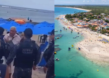 O ambulante discute com os agentes e chega a xingá-los