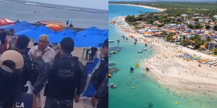 O ambulante discute com os agentes e chega a xingá-los