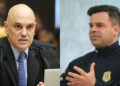 O ministro Alexandre de Moraes e o ex-diretor da PFR Silvinei Vasques (esq. p/ dir.)