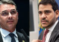 O senador Flávio Bolsonaro (PL) e Jorge Messias