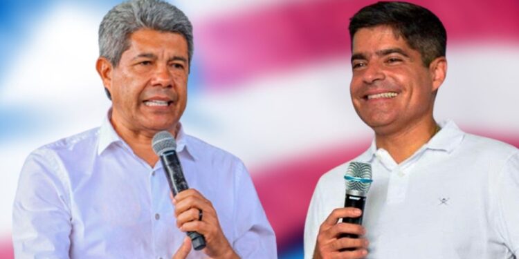 Os pré-candidatos ao governo da Bahia, Jerônimo Rodrigues (PT), e ACM Neto (União).