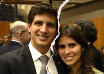 João Campos (PSB) e a ex-noiva, Lara Santana (PV).