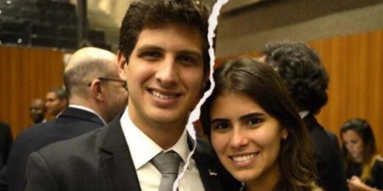 João Campos (PSB) e a ex-noiva, Lara Santana (PV).