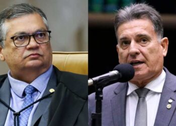 O ministro Flávio Dino e o deputado Coronel Meira