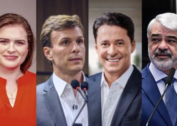 Marília Arraes, Miguel Coelho, Anderson Ferreira e Humberto Costa (esq. p/ dir)