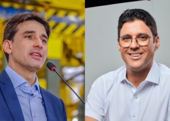 O deputado federal Silvio Costa Filho (Republicanos) e o prefeito de Camaragibe Diego Cabral (PSD)