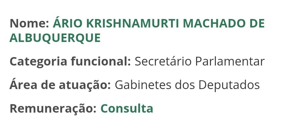 Ário Krishnamurti atua como secretário parlamentar