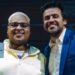 Pablo Marçal, do União Brasil, ao lado do MC Ryan SP durante a campanha eleitoral de 2024