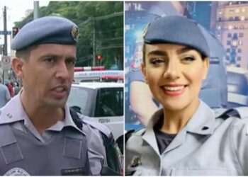 O tenente-coronel Geraldo Neto e a vítima Gisele Santana