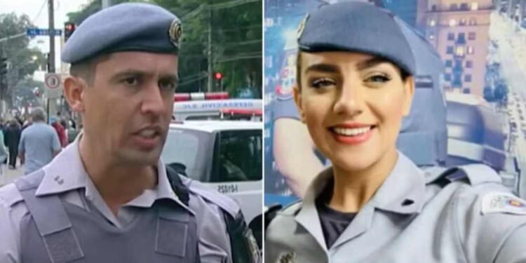 O tenente-coronel Geraldo Neto e a vítima Gisele Santana