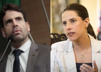 Eduardo Moura (Novo) e Raquel Lyra (PSD)