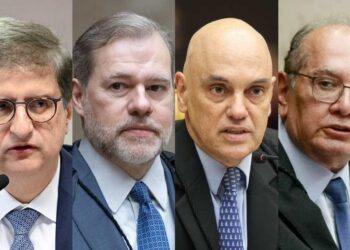 Da esq. para dir. Paulo Gonet, Dias Toffoli, Alexandre de Moraes e Gilmar Mendes